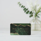 Green Gold Agate Microblading Rounded Visitenkarte (Stehend Vorderseite)