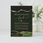 Green & Gold Agate Wedding Honeymoon Fund Begleitkarte (Stehend Vorderseite)