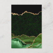 Green & Gold Agate Wedding Honeymoon Fund Begleitkarte (Rückseite)
