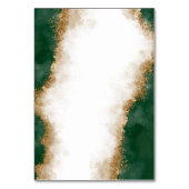 Green & Gold Agate Wedding Tischnummer Card (Rückseite)