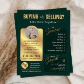Green & Gold Anwesen Agent Logo Realtor Flyer