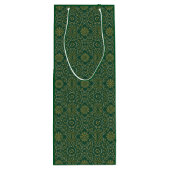 Green & Gold Arabesque Geschenktasche Geschenktüte Für Weinflaschen (Rückseite)