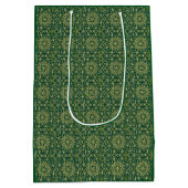 Green & Gold Arabesque Geschenktasche Mittlere Geschenktüte (Rückseite)