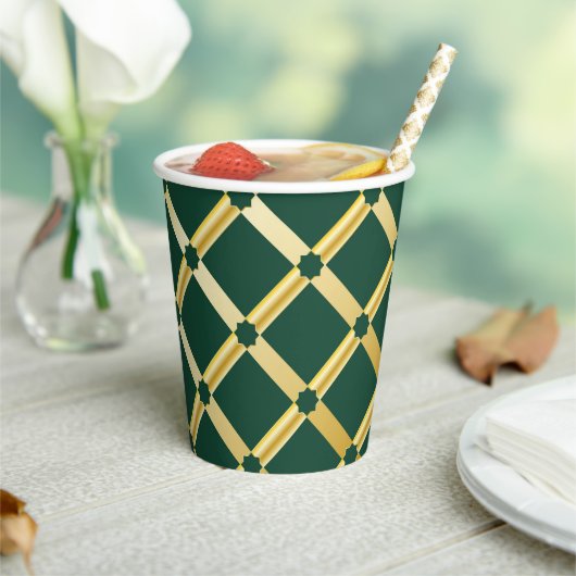 Green & Gold - Arabisch inspiriert Paper Cup Pappbecher (In Situ)