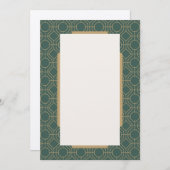 Green & Gold Art Deco Style Wedding Invitation Einladung (Vorne/Hinten)
