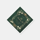 Green Gold Art Nouveau Enchanted Wedding Serviette (Ecke)