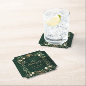 Green Gold Art Nouveau Enchanted Wedding Untersetzer (Vor Ort)