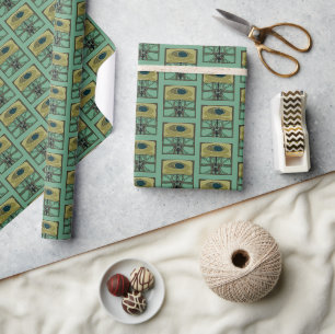 Green Gold Art Nouveau Weihnachten Geschenkpapier