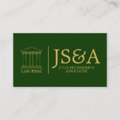 Green Gold Attorney Monogram Visitenkarte (Vorderseite)