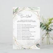 Green & Gold Baby Shower Game Over oder Under? (Stehend Vorderseite)