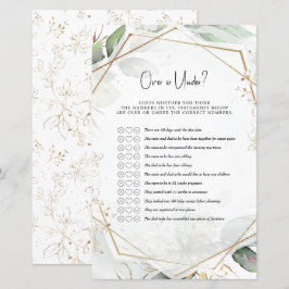 Green & Gold Baby Shower Game Over oder Under?