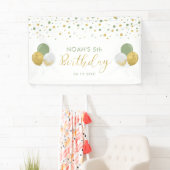 Green & Gold Ballon 5. Kindergeburtstag Banner (Insitu)