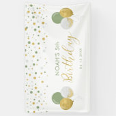 Green & Gold Ballon 5. Kindergeburtstag Banner (Vertikal)