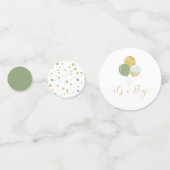 Green & Gold Balloons | Oh Baby Boy Baby Dusche Konfetti (Vorderseiten)