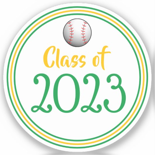 Green & Gold Baseball Class Year Abschluss Aufkleber (Vorderseite)
