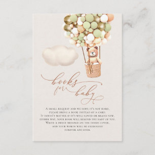 Green Gold Bear Balloons Baby Books Begleitkarte