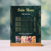 Green Gold Beauty Nail Salon Preisliste Acrylschild (Neutral)