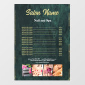 Green Gold Beauty Nail Salon Preisliste Fensteraufkleber (Blatt)