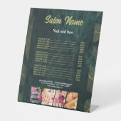 Green Gold Beauty Nail Salon Preisliste Sockelschild (Vorderseite)