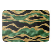 Green Gold Black Glitzer Waves Badematte (Vorderseite)