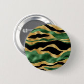 Green Gold Black Glitzer Waves Button (Vorne & Hinten)