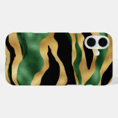Green Gold Black Glitzer Waves Case-Mate iPhone Hülle (Rückseite (Horizontal))