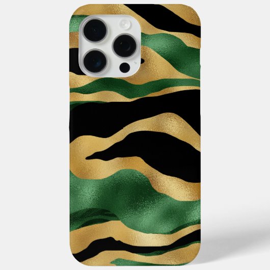 Green Gold Black Glitzer Waves Case-Mate iPhone Hülle (Rückseite)