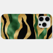 Green Gold Black Glitzer Waves Case-Mate iPhone Hülle (Rückseite (Horizontal))