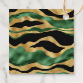Green Gold Black Glitzer Waves Geschenkanhänger (Rückseite)