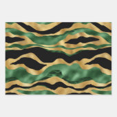 Green Gold Black Glitzer Waves Geschenkpapier Set (Vorderseite)