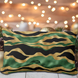 Green Gold Black Glitzer Waves Lendenkissen