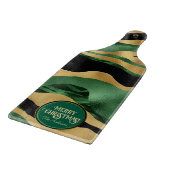 Green Gold Black Glitzer Waves Schneidebrett (Ecke)