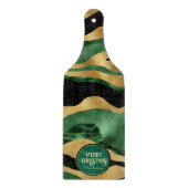 Green Gold Black Glitzer Waves Schneidebrett (Vorderseite)