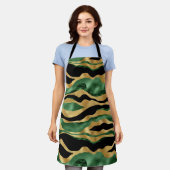 Green Gold Black Glitzer Waves Schürze (Getragen)