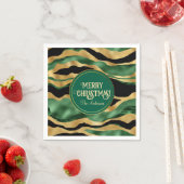 Green Gold Black Glitzer Waves Serviette (Beispiel)