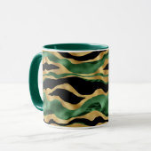Green Gold Black Glitzer Waves Tasse (Vorderseite Links)