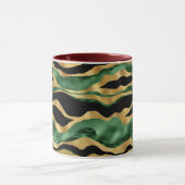 Green Gold Black Glitzer Waves Tasse (Zentrum)