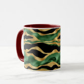 Green Gold Black Glitzer Waves Tasse (Vorderseite Links)