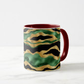Green Gold Black Glitzer Waves Tasse (VorderseiteRechts)