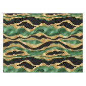 Green Gold Black Glitzer Waves Tischdecke (Vorderseite (Horizontal))