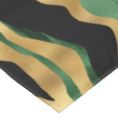 Green Gold Black Glitzer Waves Tischdecke (Schrägansicht)