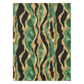 Green Gold Black Glitzer Waves Tischdecke (Vorderseite)