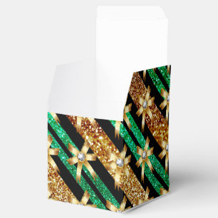 Green Gold & Black Imitats Glitzer Gold Diamond Bo Geschenkschachtel