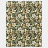 Green Gold Blanket Pastel Botanical Cottage Vibe Fleecedecke (Vorderseite)