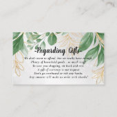 Green Gold Blätter Honeymoon Fund Cards Begleitkarte (Vorderseite)