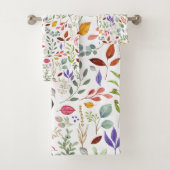 Green Gold Blue Blätter Badhandtuch Set (Insitu)