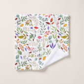 Green Gold Blue Blätter Badhandtuch Set (Waschlappen)