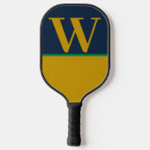 Green Gold Blue Uni Monogram Pickleball Paddel Pickleball Schläger (Rückseite)