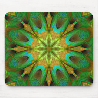 Green Gold Blume Star Mandala Mousepad