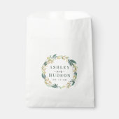 Green Gold Blumengarten Wedding Monogram Geschenktütchen (Vorderseite)